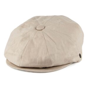 Natural Linen Newsboy Cap