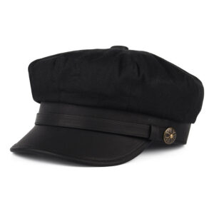 Black Waxed Cotton Motorcycle Cap